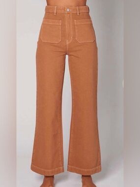 Rollas High-Waist Sailor Jeans in Tobacco